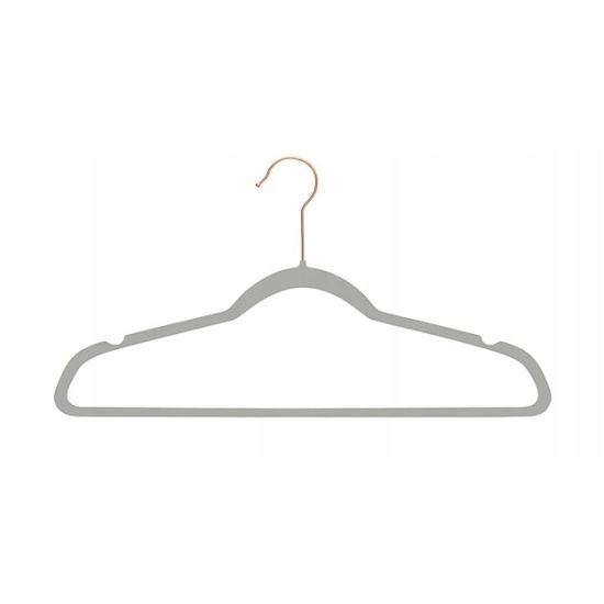 Wieszak wiszący Amazon szary welur 10 sztuk