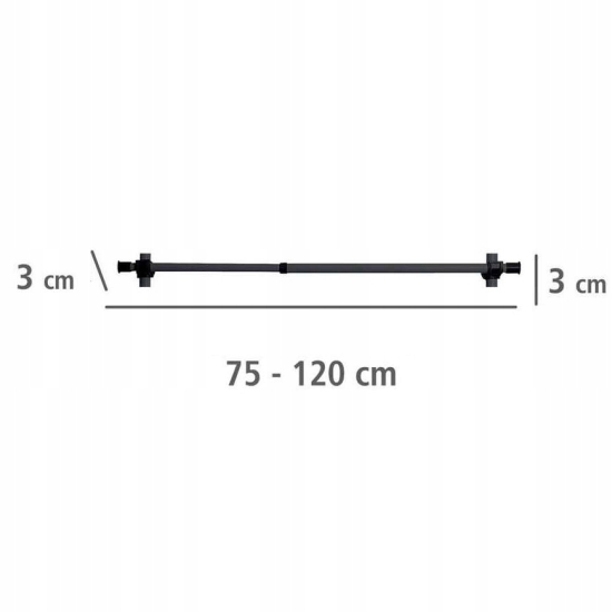 Wenko HERKULES 3 x 120 x 3 cm czarny