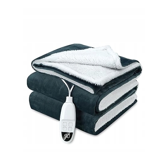 Koc elektryczny CONOPU szaro biały 180x130cm