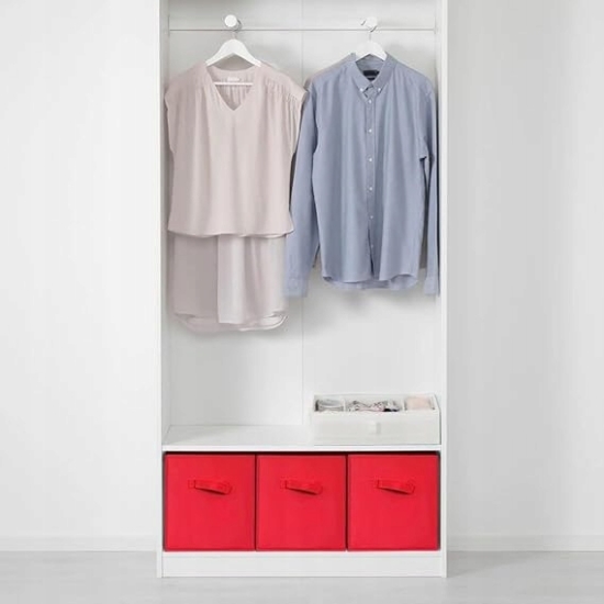 POWERKING Pojemniki Składane Tkanina Organizer Szafa Zabawki Fuksja