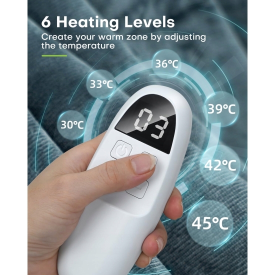 Koc elektryczny CONOPU szaro biały 180x130cm