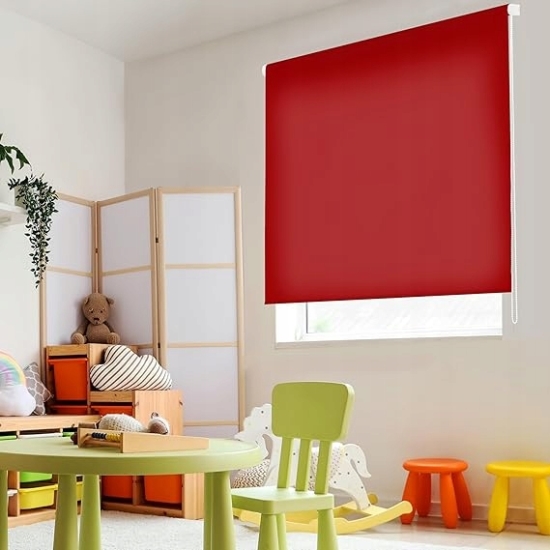 Blindecor Ara - Roleta plisowana, transparentna, bordowa, 120x250 cm