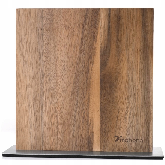 Stojak na noże Mahona 23 cm brązowy drewno, MAGNETYCZNY